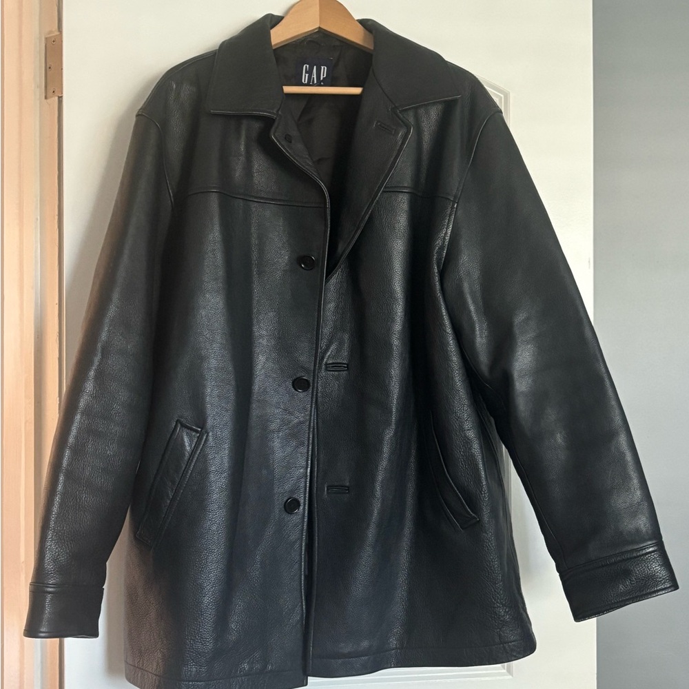 GAP Black Leather Coat